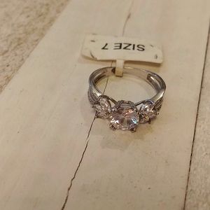 NWT Charmed Aroma 925 Silver Ring with Faux Diamond Stones 7
